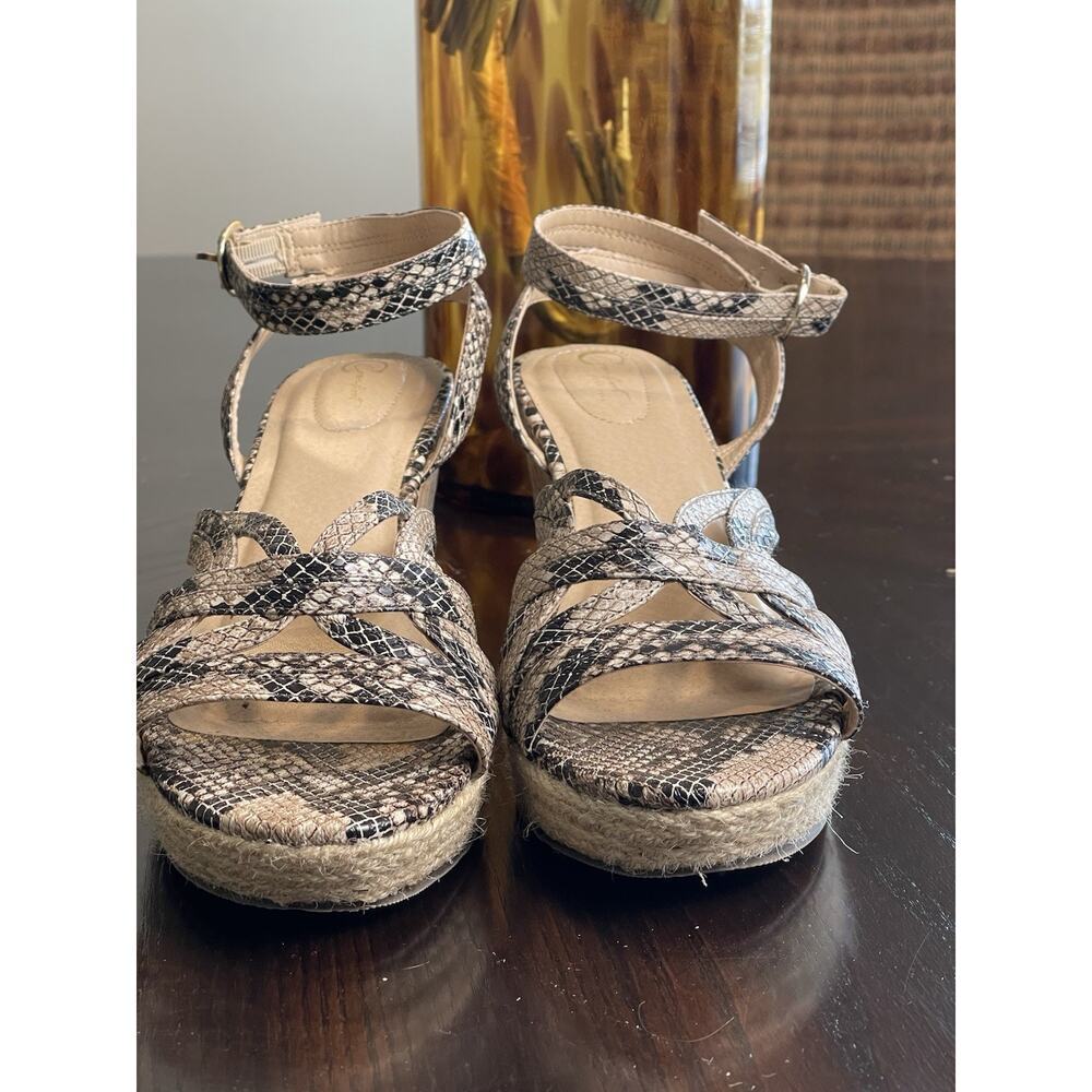 Nine West Sandals 11 M Wedge heels snake pattern shoes women's Kohl's​ - Picture 6 of 6